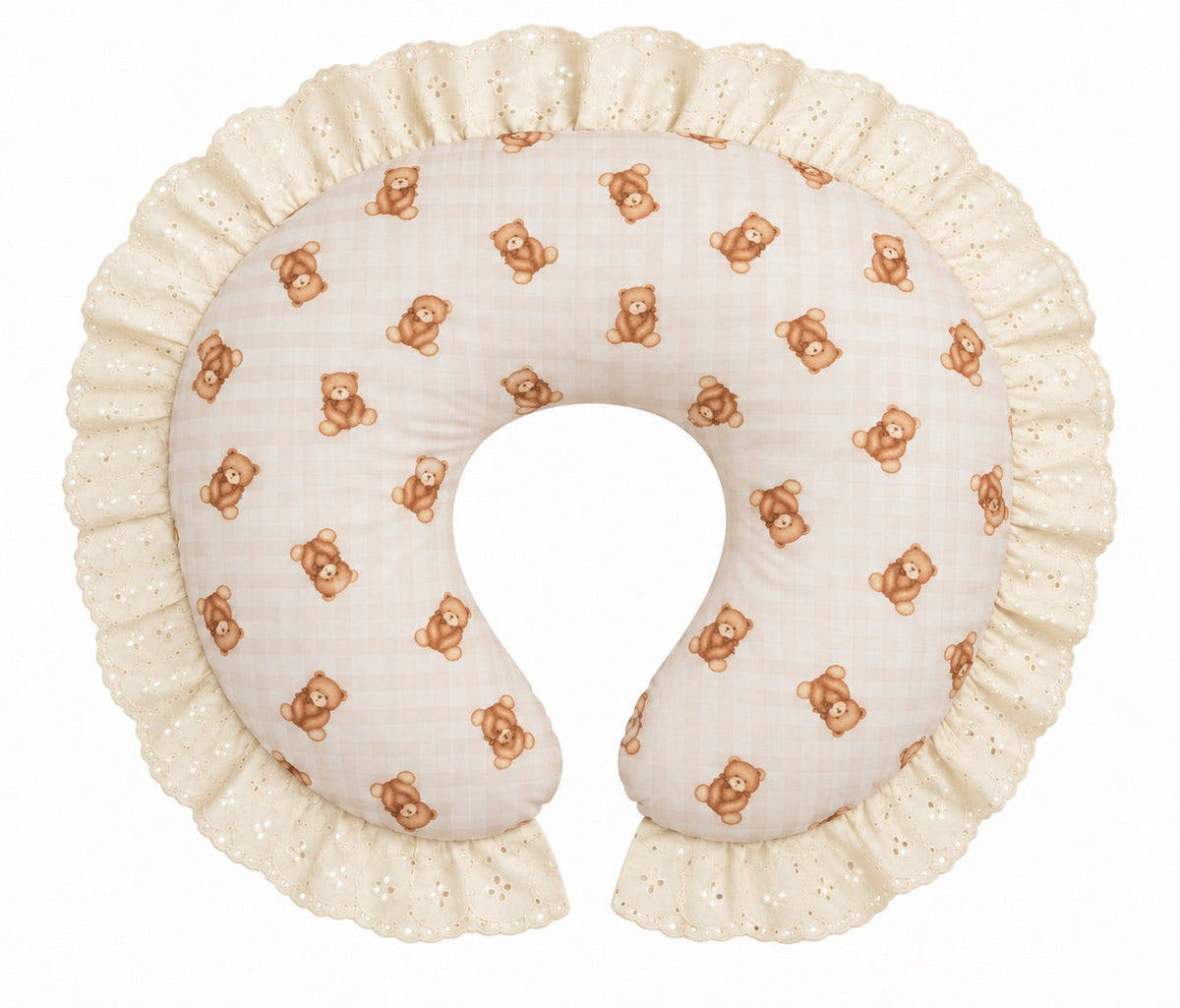 Ivory Eyelet Ruffle Original Nursing Pillow Cover by Little Mae & Co