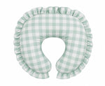 Light Green Checkered Ruffle Nursing Pillow Cover by Little Mae & Co