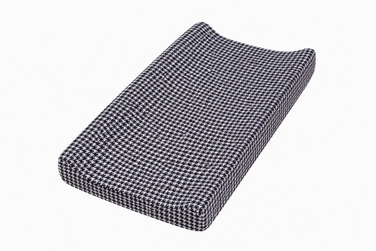 Black White Houndstooth Changing Pad Cover by Little Mae & Co