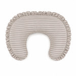 Grey Ivory Stripe Ruffle Nursing Pillow Cover by Little Mae & Co