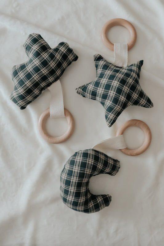 Pine Wood Teethers Shapes Star Moon Cloud For Babies Little Mae & Co Everetts Place: Online Boutique