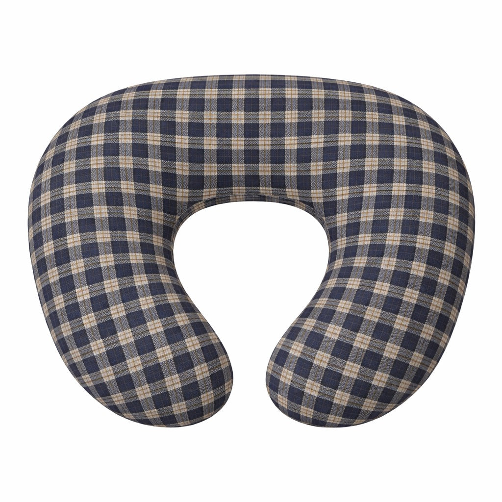 Cotton Nursing Pillow Cover with Ruffle - Blue Plaid by Little Mae & Co