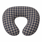 Cotton Nursing Pillow Cover with Ruffle - Blue Plaid by Little Mae & Co