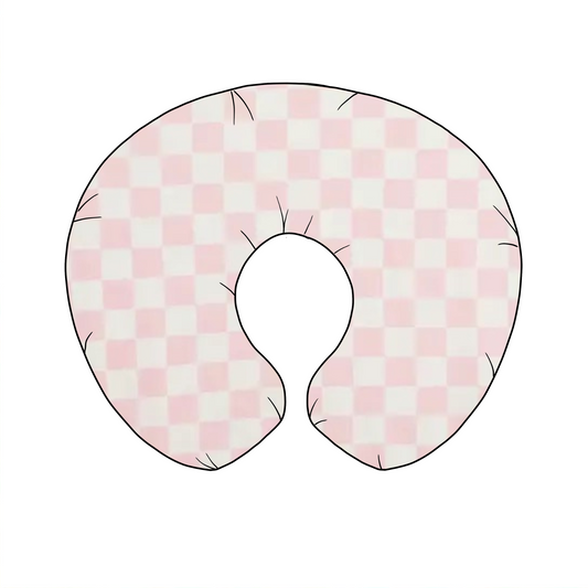 Sugar Pink And White Checkered Nursing Pillow Cover Little Mae & Co Everetts Place: Online Boutique