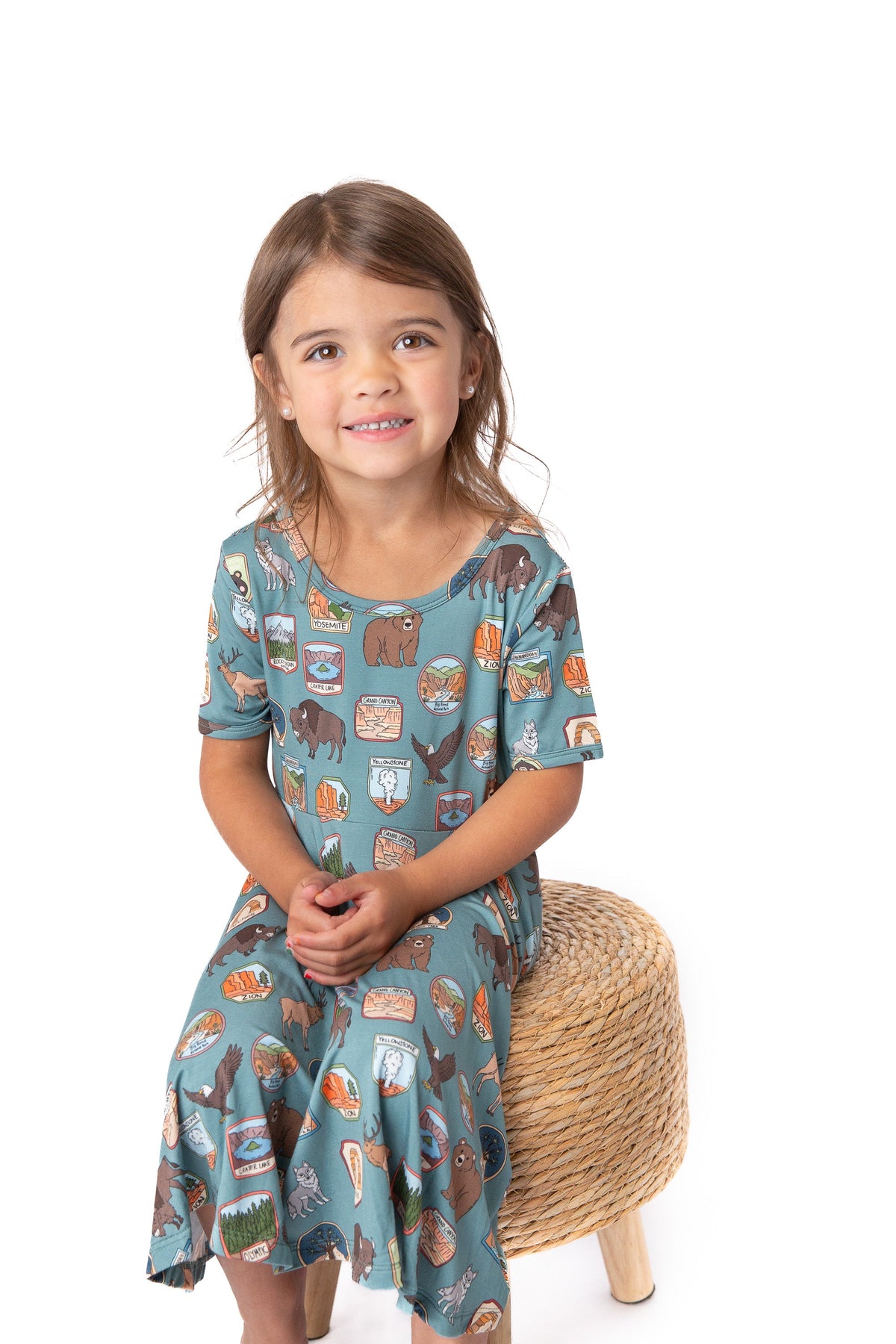 My First National Parks Adventure Girls Dress | Nature Print Dress Sizes 2-6 by Rayn’s Tiny Stitches
