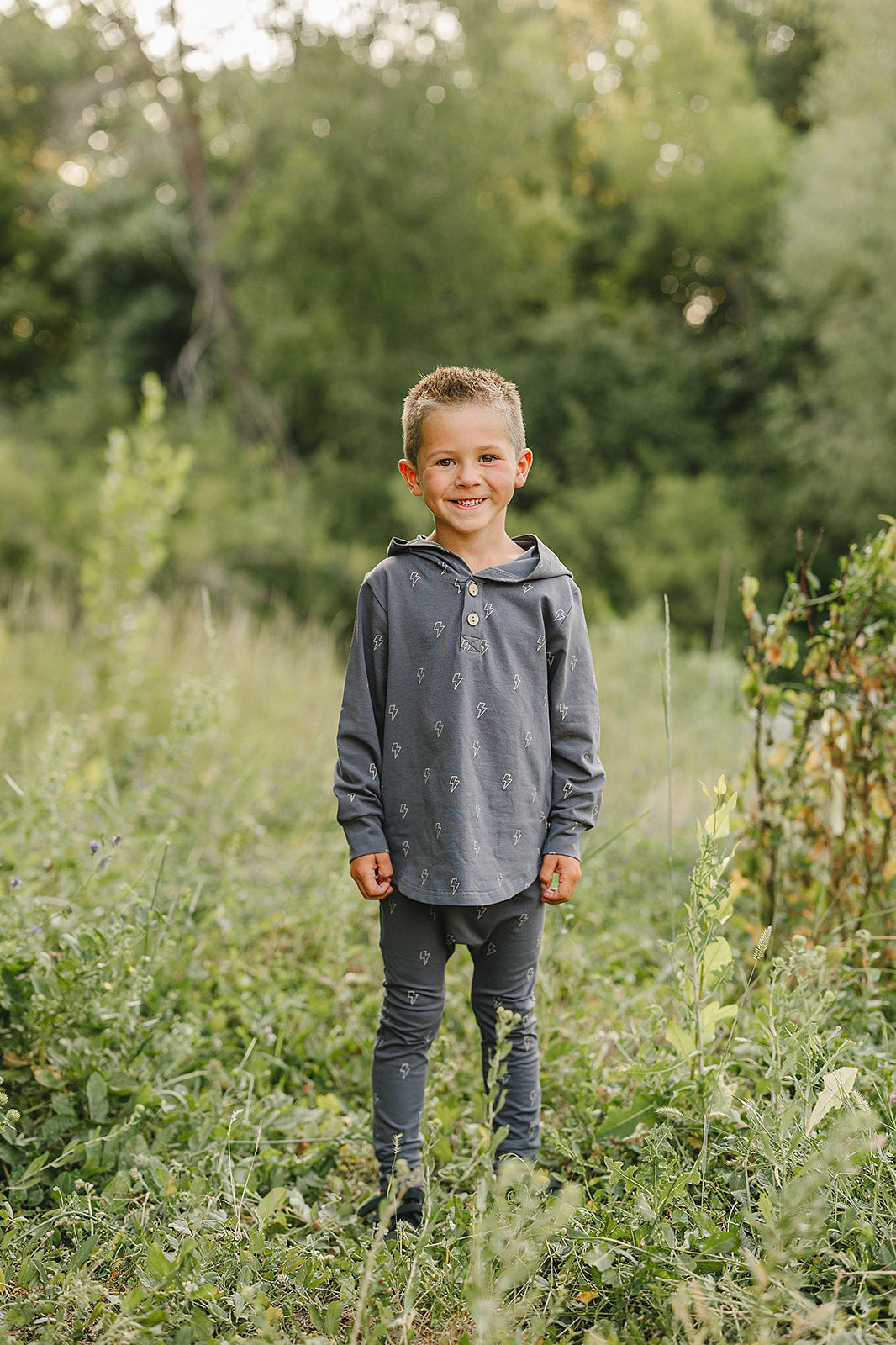 Lightning Bolt Hooded Set by Mebie Baby