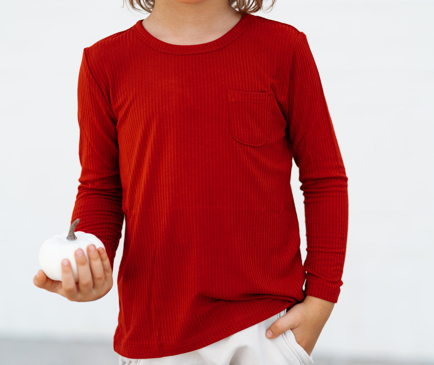 Bamboo Viscose Pocket Tee - Brick Rib