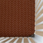 Rust Mudcloth Muslin Crib Sheet by Mebie Baby