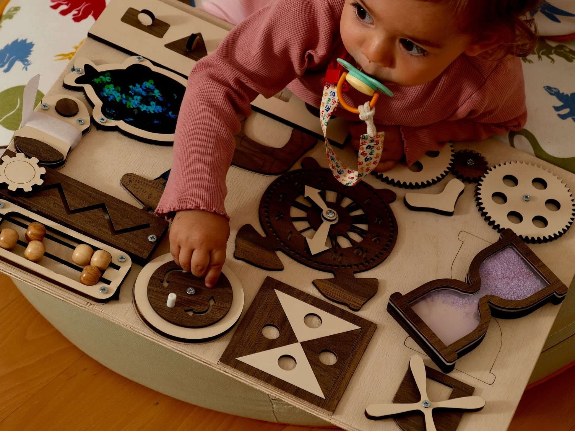 Wooden Montessori Busy Board for Toddlers 12 Activities Kidodido Everetts Place: Online Boutique