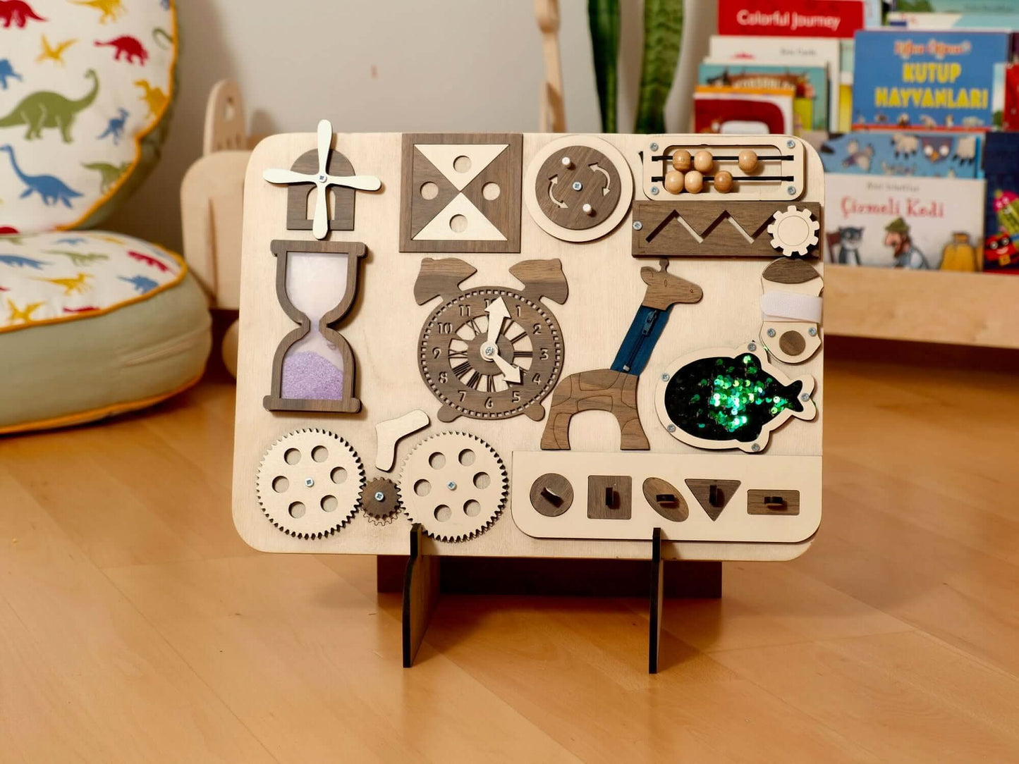 Wooden Montessori Busy Board for Toddlers 12 Activities Kidodido Everetts Place: Online Boutique