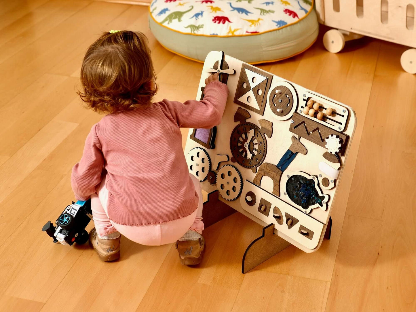Wooden Montessori Busy Board for Toddlers 12 Activities Kidodido Everetts Place: Online Boutique
