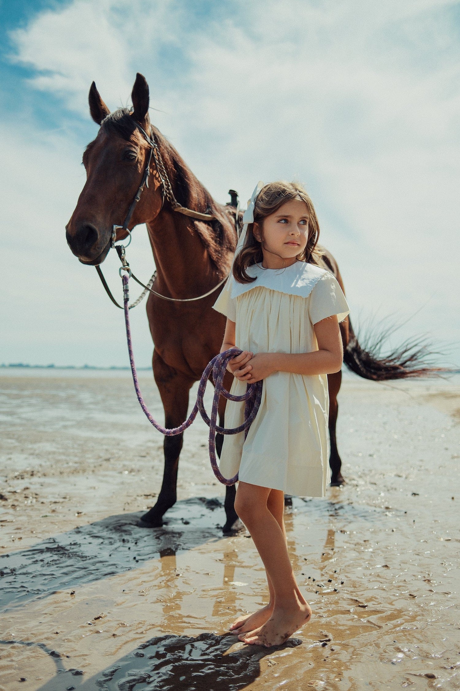KIPP Collection Dress With Scalloped Sailor Collar For Girls Size Six And Up
