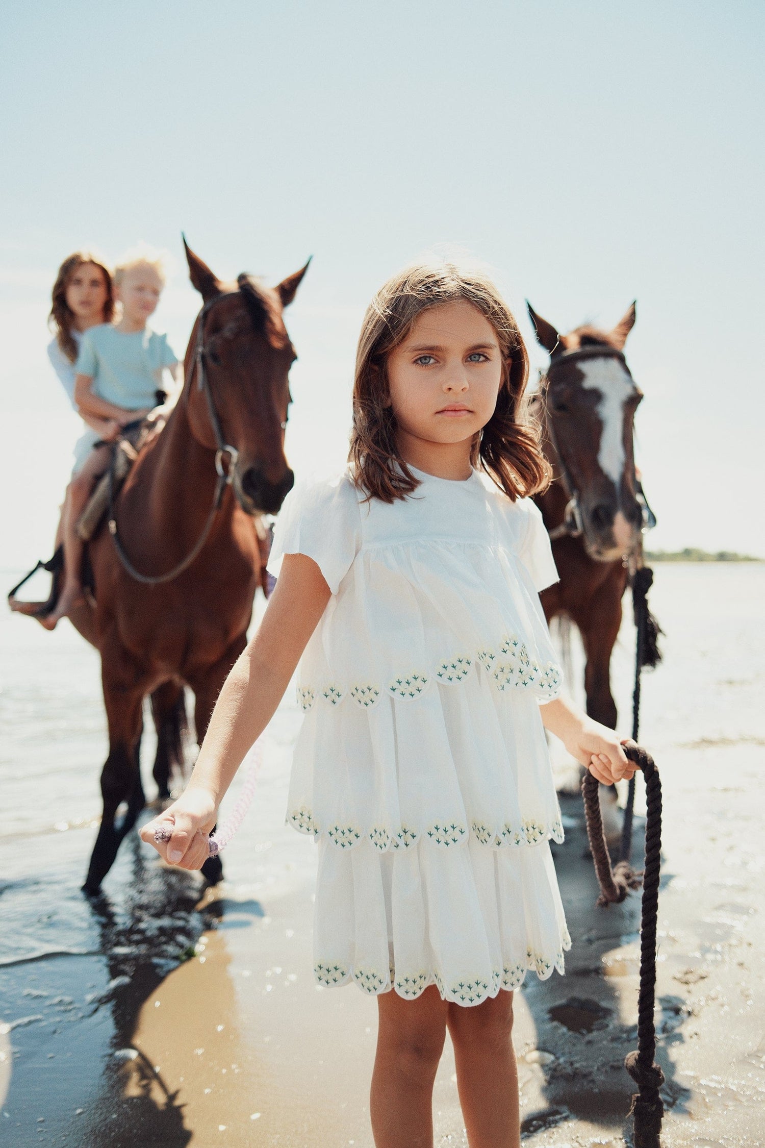 KIPP Collection Dress with Yellow Floral Detailing and Scalloped Edges for Girls by KIPP™ Collection at Everetts Place