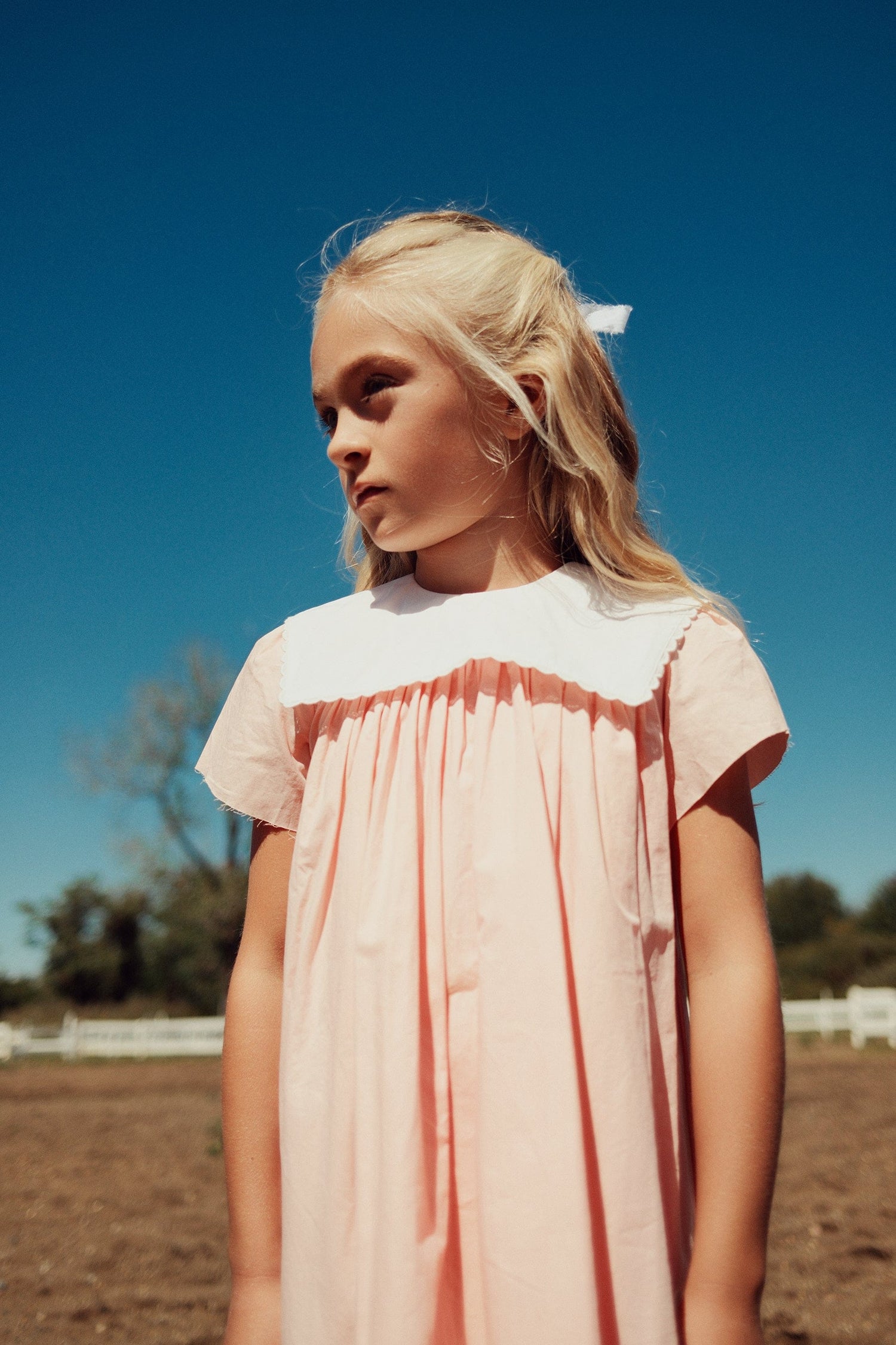 KIPP Collection Short Sleeve Dress With Scalloped Sailor Collar For Girls