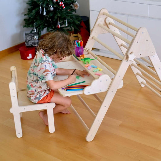 Montessori Climbing Triangle Set With Foldable Table Chair Kidodido Everetts Place: Online Boutique