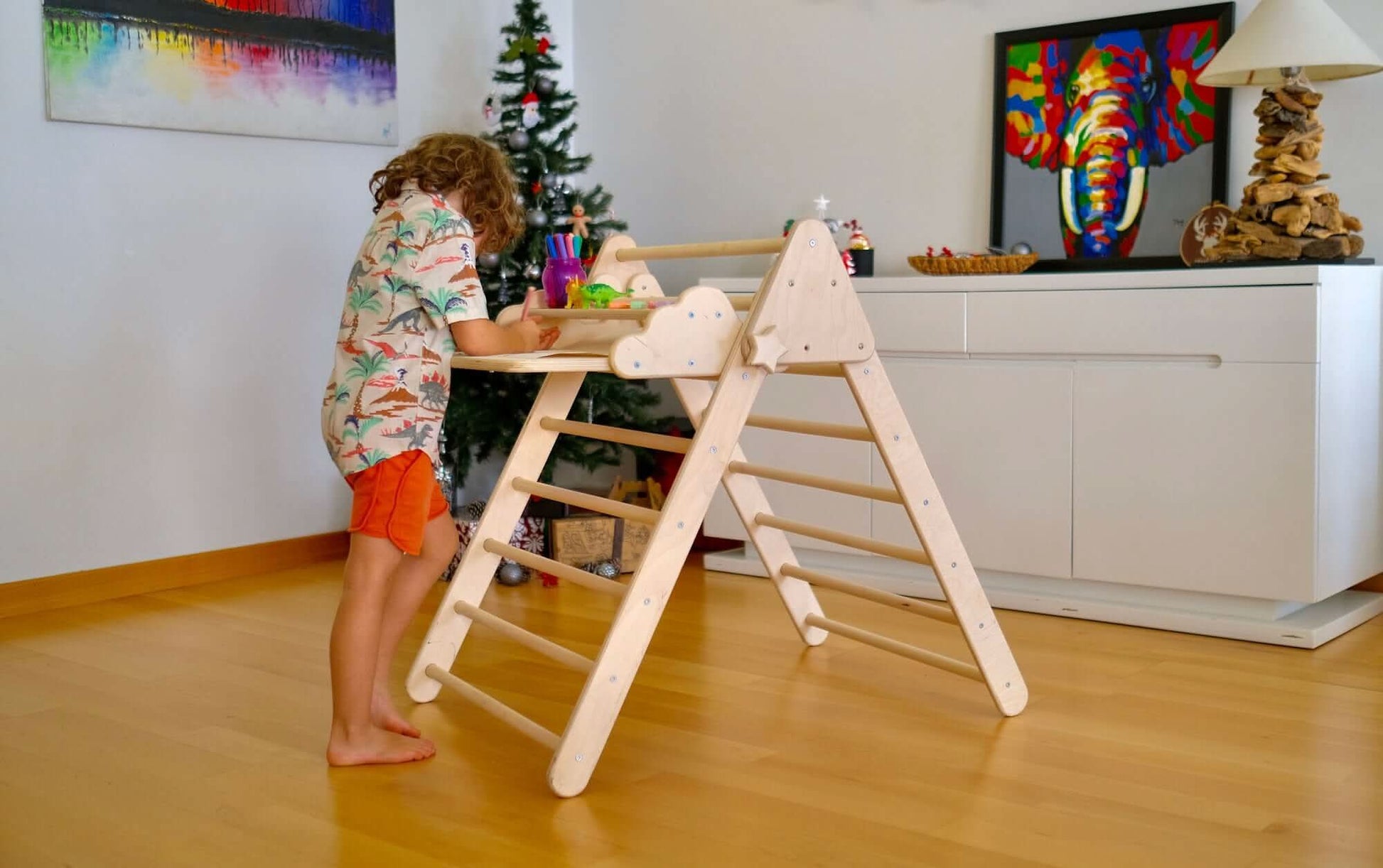 Montessori Climbing Triangle Set With Foldable Table Chair Kidodido Everetts Place: Online Boutique