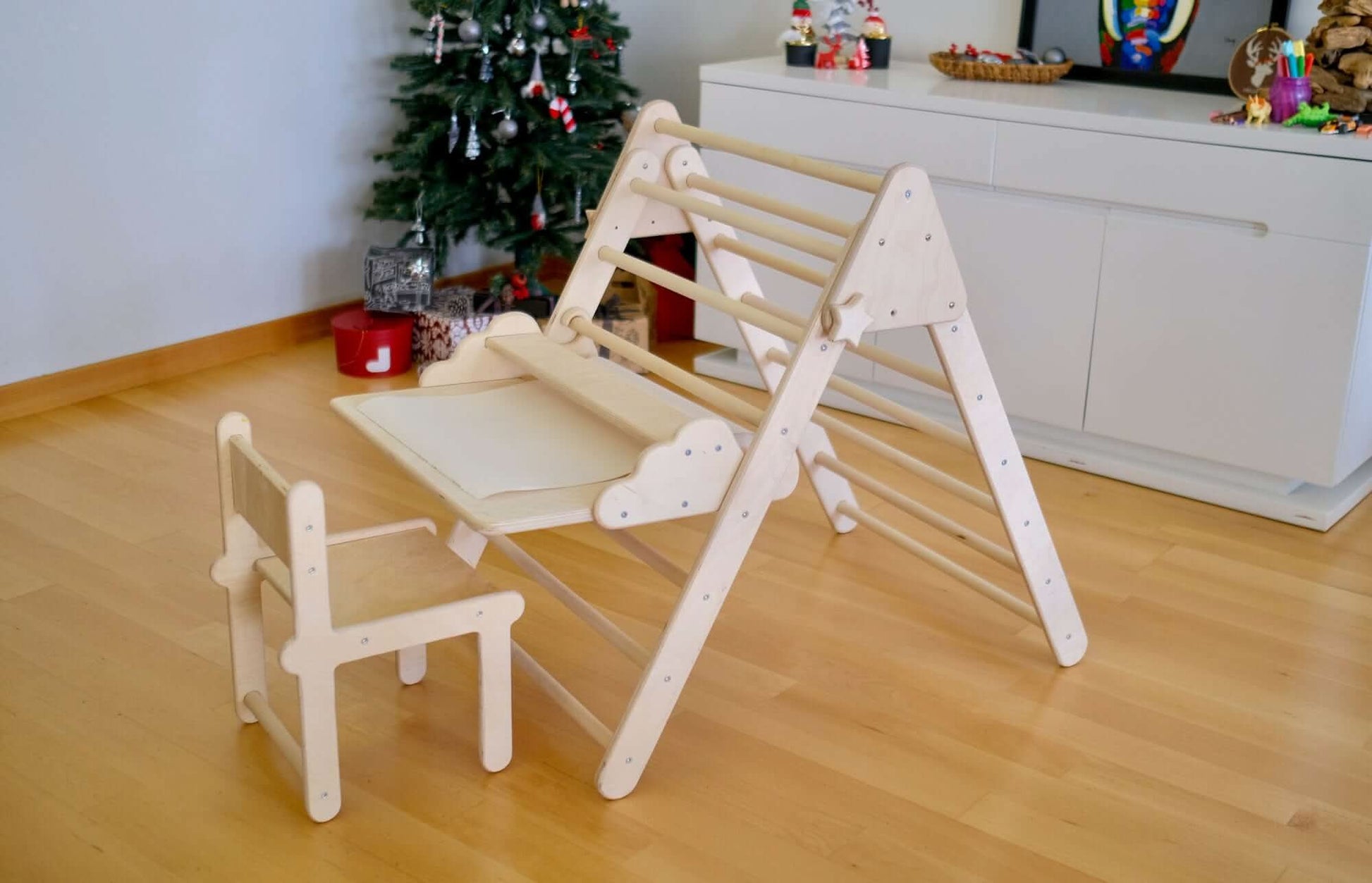 Montessori Climbing Triangle Set With Foldable Table Chair Kidodido Everetts Place: Online Boutique