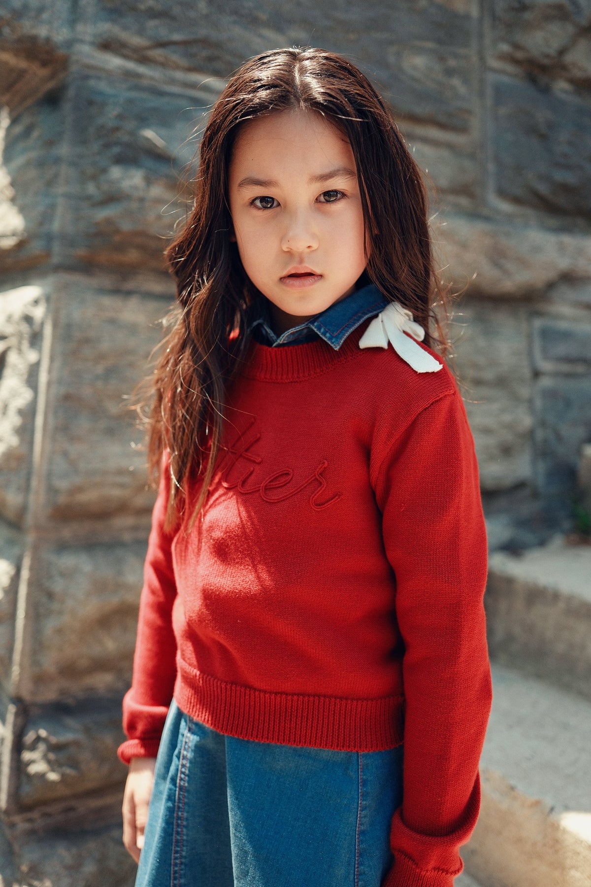 Cottier Chunky Knit Top - Crimson by Shop Cottier (view 2 of 5)