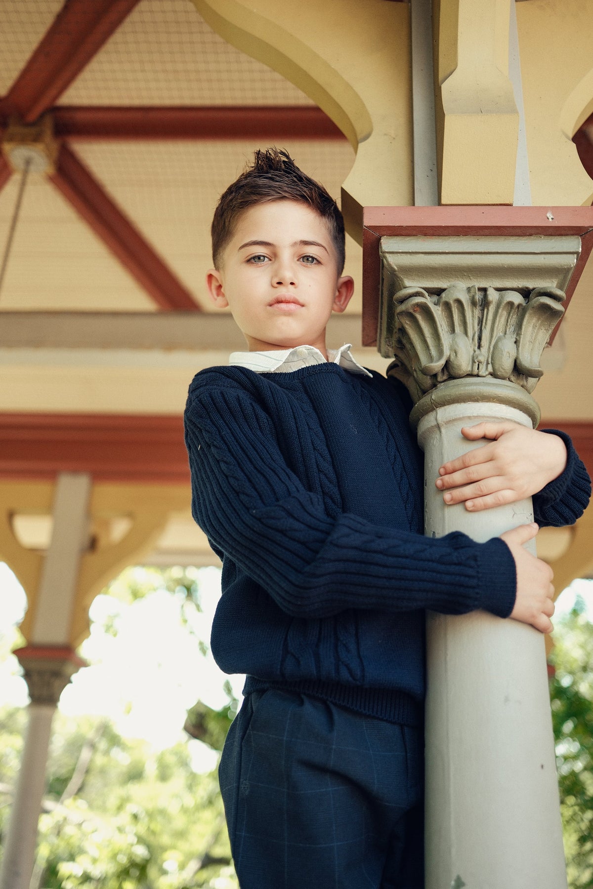 Sean Cable Knit Sweater - Navy by Shop Cottier (view 6 of 8)