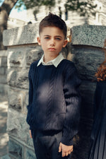 Sean Cable Knit Sweater - Navy by Shop Cottier (view 5 of 8)