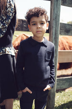 Franck Collar Sweater - Navy by KIPP™ Collection