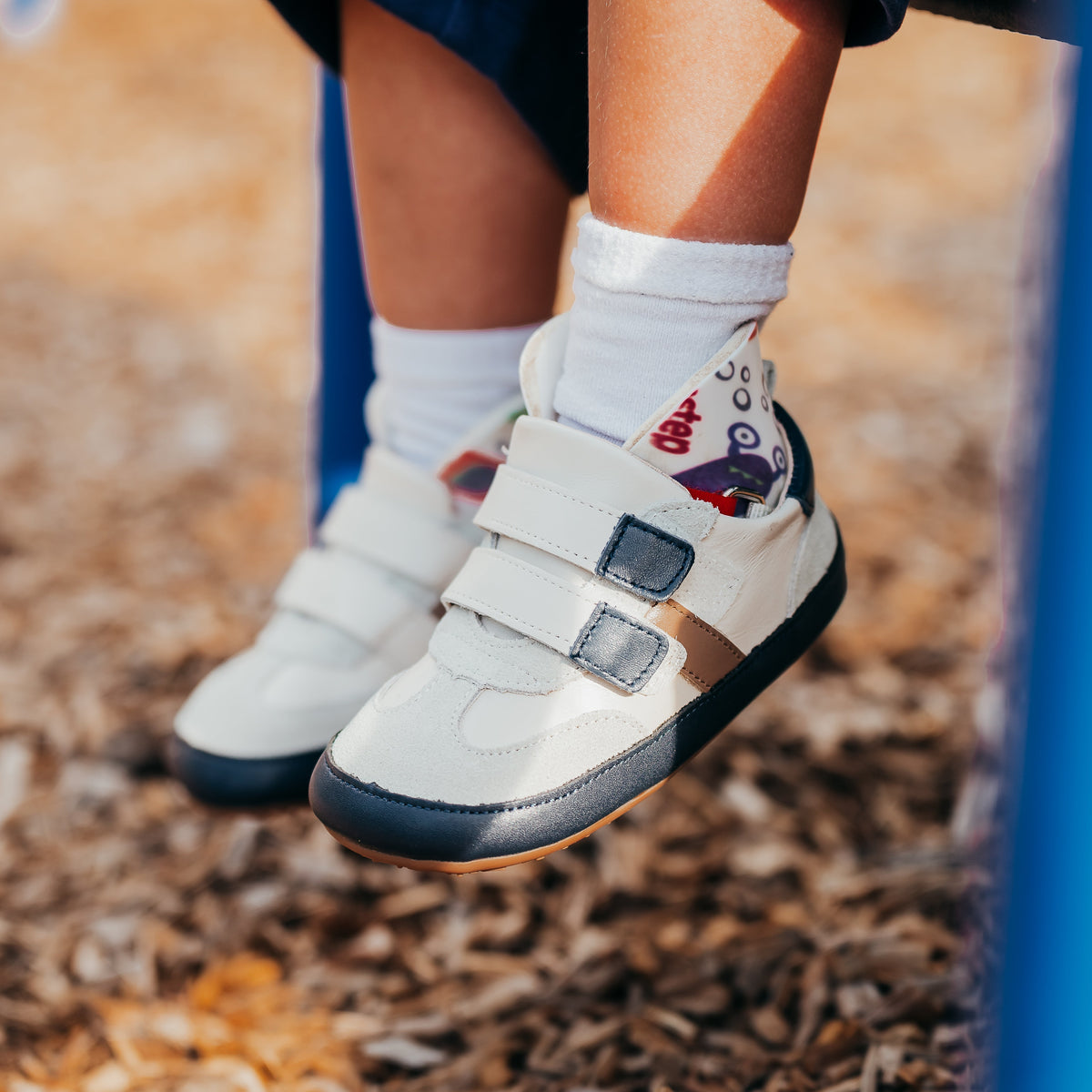 Sneaker, Double Velcro, Wide Opening, Athletic Stripe by Little Love Bug Co.