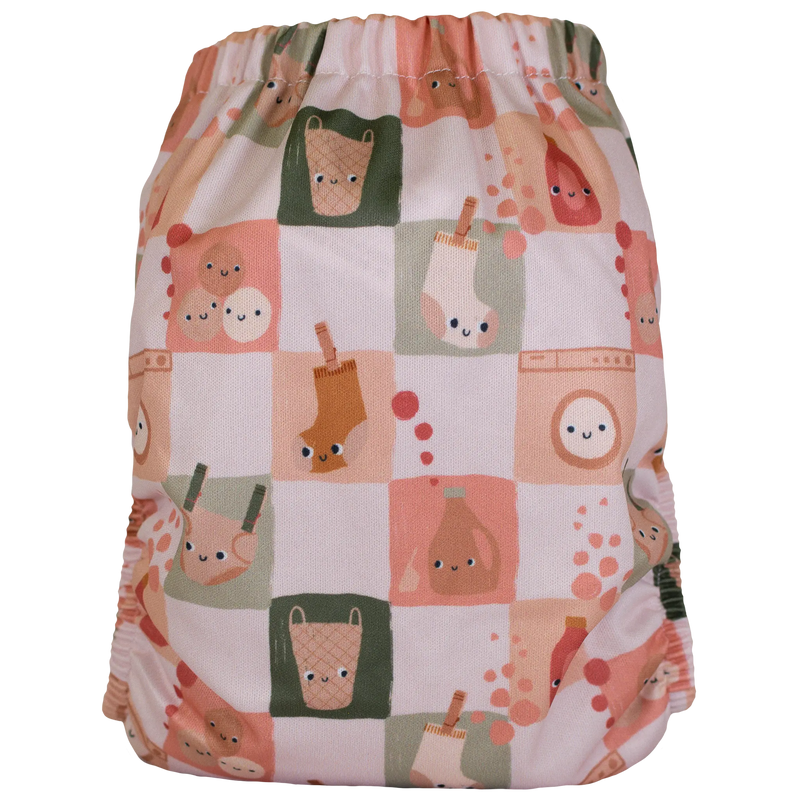 Slim Fit Pocket Cloth Diaper with colorful playful pattern.