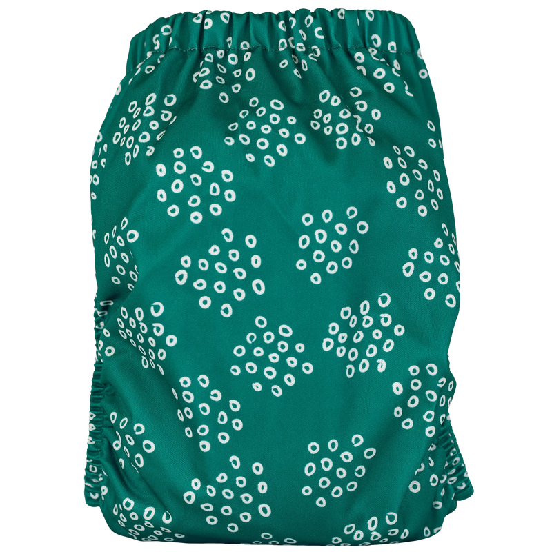 Slim Fit Pocket Cloth Diaper with white dot pattern, featuring athletic wicking jersey material and tummy panels.