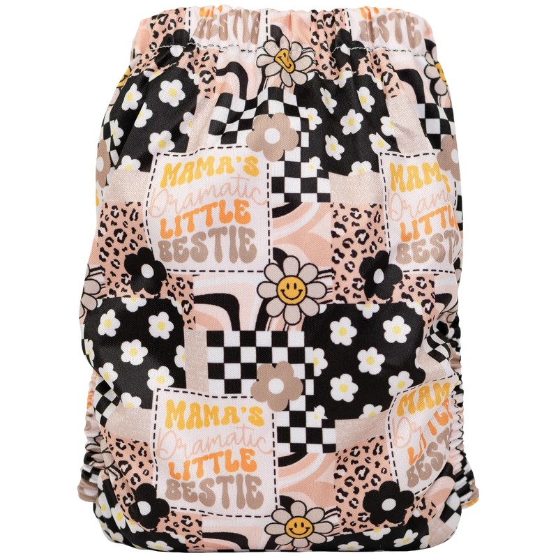Slim Fit AIO cloth diaper with floral and graphic print design for babies 8-40 lbs.