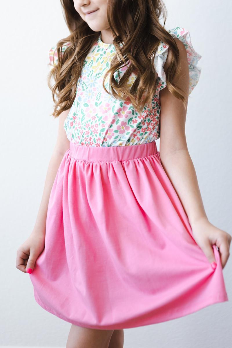 Mila & Rose ® Daffodils Short Sleeve Ruffle Tee Girls Top Mila and Rose - Everetts Place Boutique - 