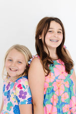 Dahlia Dreams Short Sleeve Pocket Twirl Dress For Girls Mila & Rose ® Everetts Place: Online Boutique