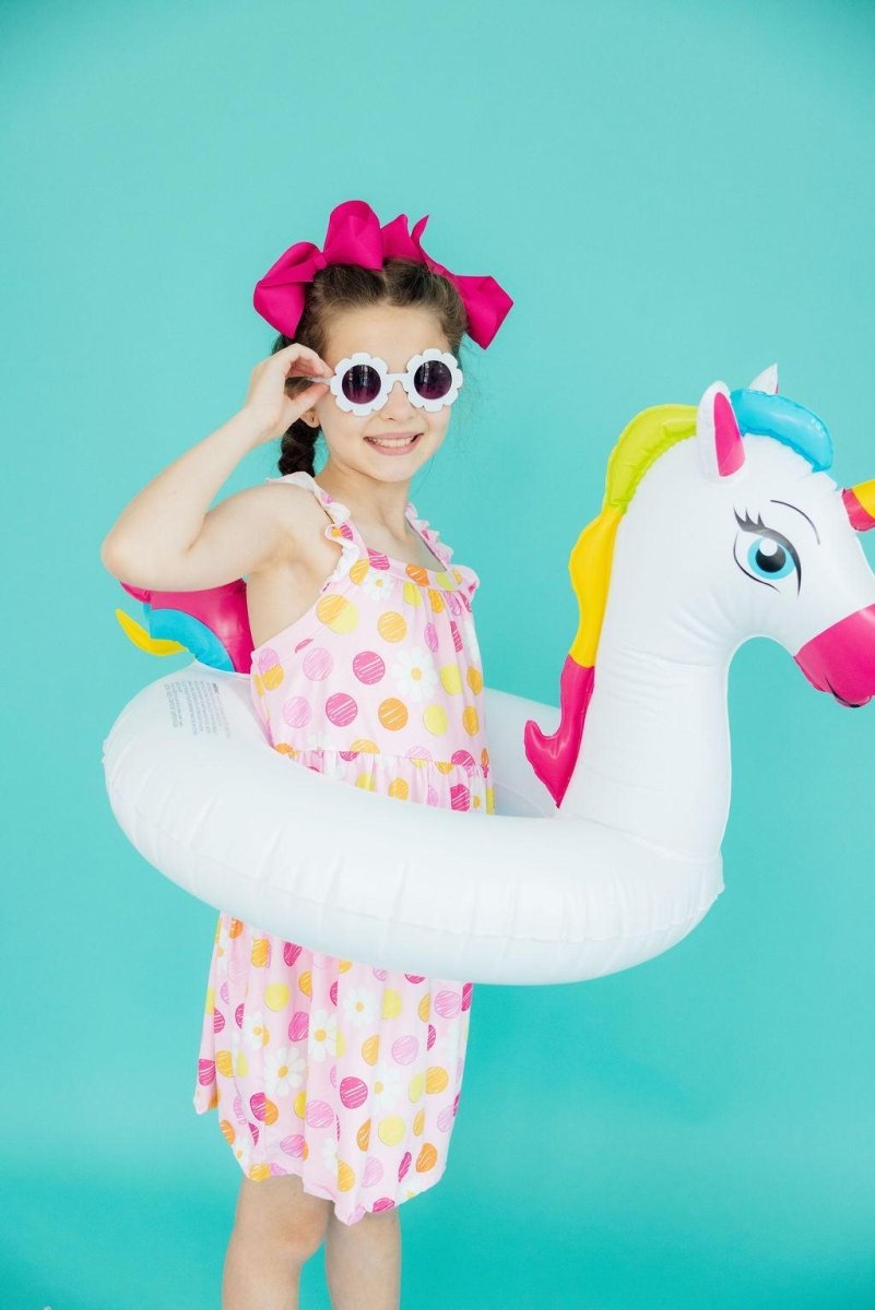 Mila & Rose ® Daisy Doodles Ruffle Cross Back Dress Mila And Rose Girls - Everetts Place Boutique - 