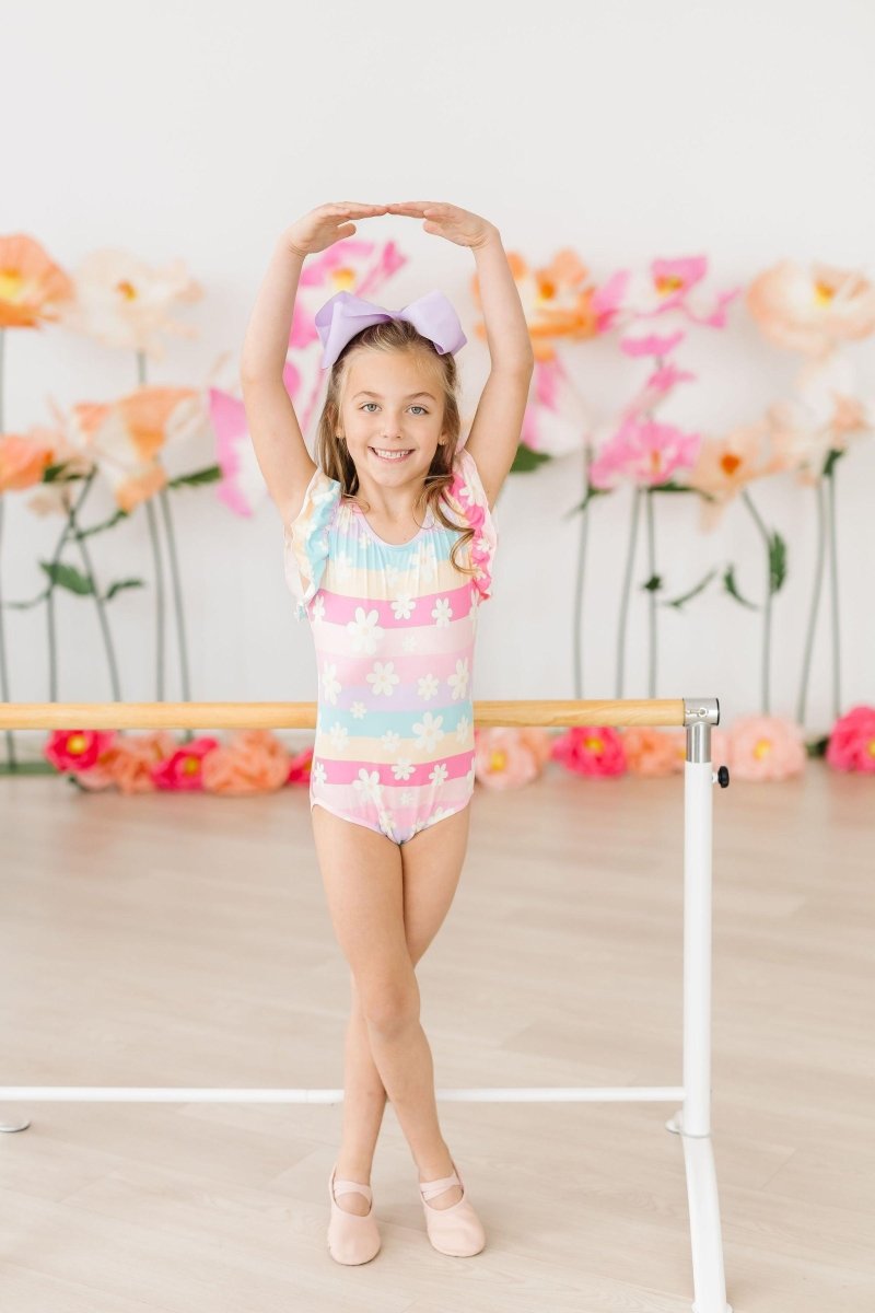 Mila & Rose ® Daisy Dreams Flutter Sleeve Leotard For Girls Dance Class - Everetts Place Boutique - 