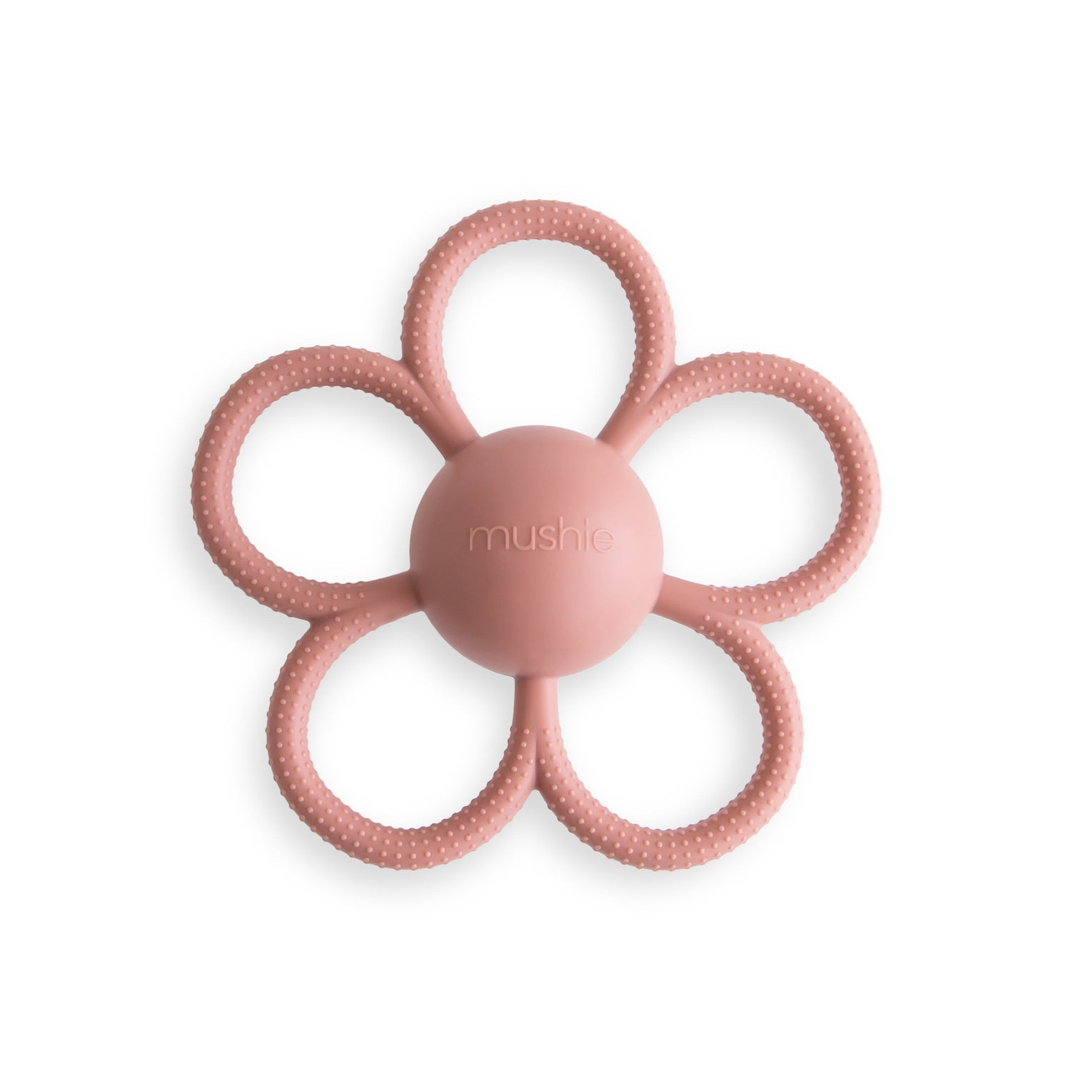 Daisy Rattle Teether - Pink, Button | Everetts Place