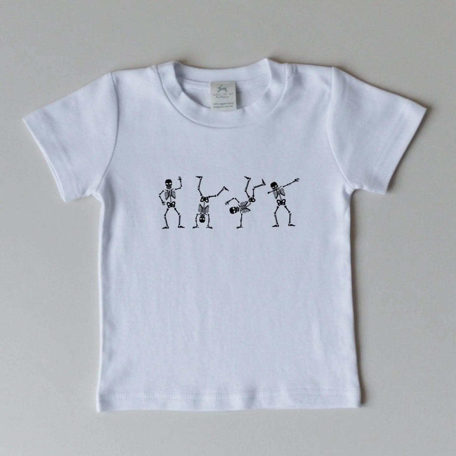 Little Joy Co. Dancing Skeletons Organic Cotton Graphic Tee for Halloween -