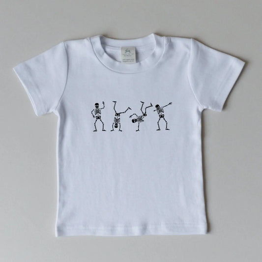 Little Joy Co. Dancing Skeletons Organic Cotton Graphic Tee for Halloween -