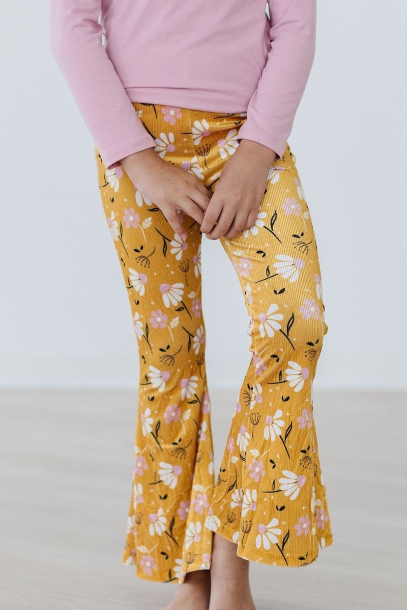 Mila & Rose ® Dandelions In Fall Ribbed Velvet Bells For Girls Outfit - Everetts Place Boutique - 