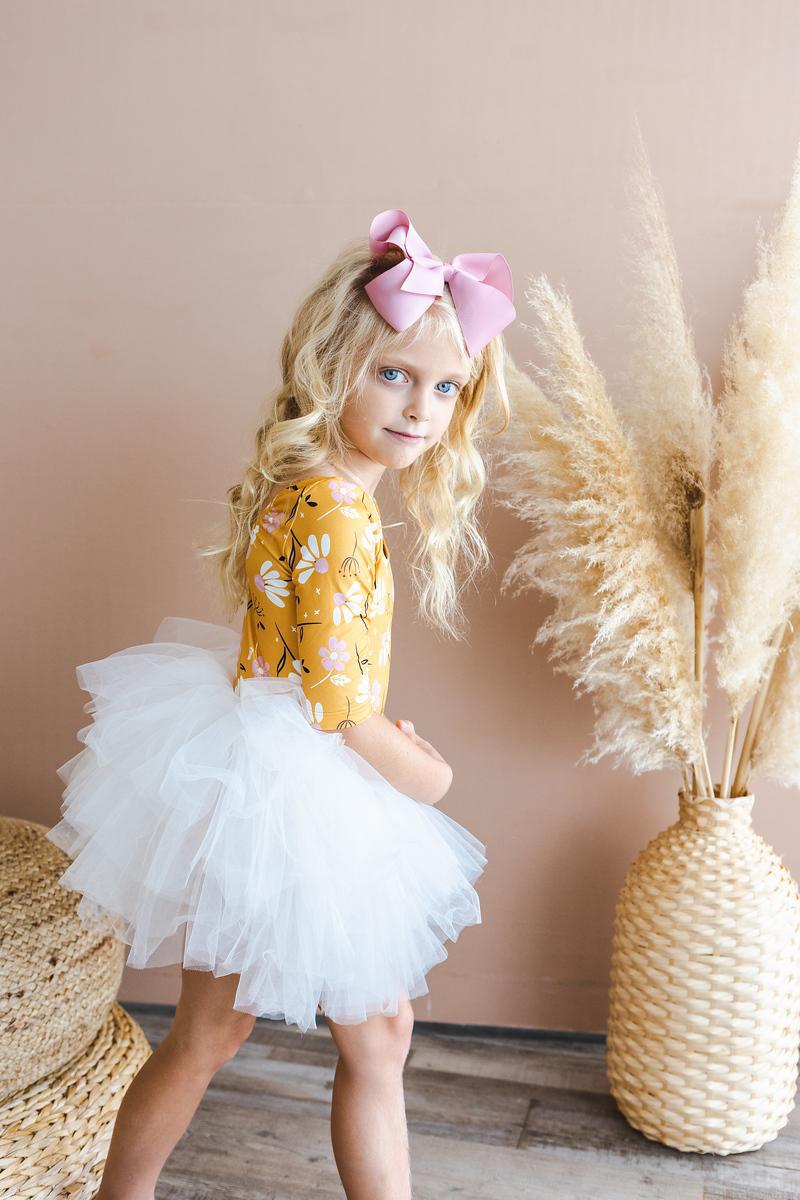 Mila & Rose ® Dandelions In Fall Three Quarter Tutu Leotard For Girls - Everetts Place Boutique - 