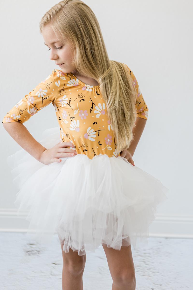Mila & Rose ® Dandelions In Fall Three Quarter Tutu Leotard For Girls - Everetts Place Boutique - 
