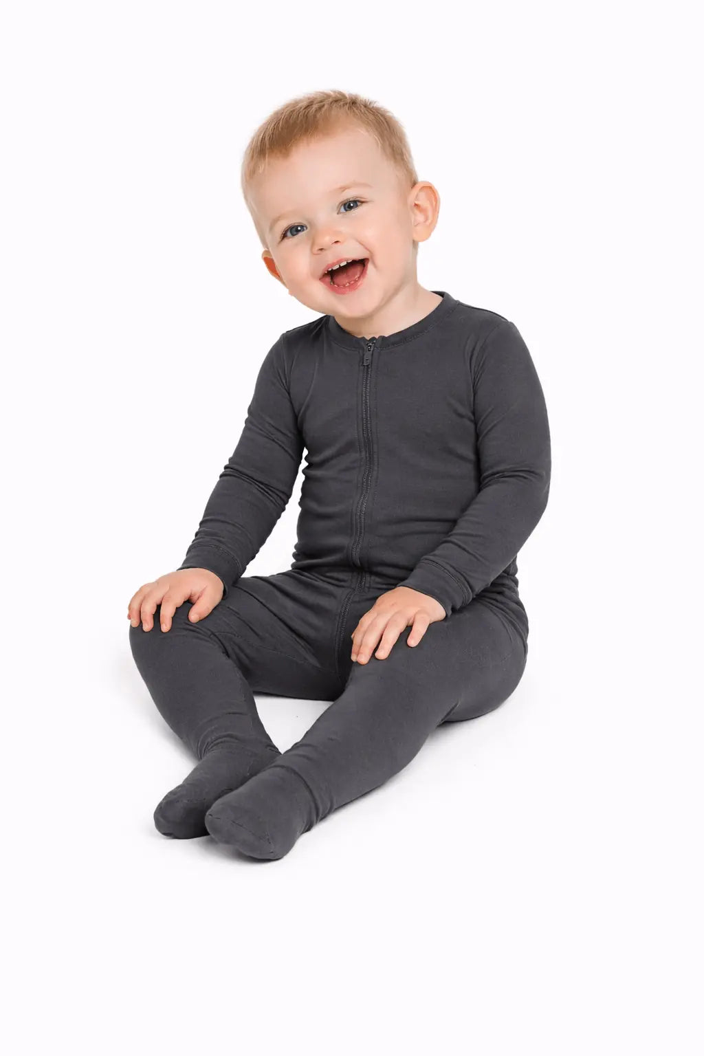 Dark Gray, Bamboo Zipper Footie - Sleeve, Child, Baby & Toddler Clothing, Toddler, Happiness | Everetts Place