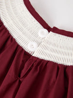 Rylee Faith Designs Dark Red Smocked Church Christ Bishop Christening Dress - Apparel & Accessories > Clothing > One-Pieces Dress