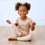 The Second-Skin 2-Piece Short Sleeve Pajama | Om Baby (Beige) by Raising Mama at Everetts Place