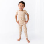 The Second-Skin 2-Piece Short Sleeve Pajama | Om Baby (Beige) by Raising Mama at Everetts Place