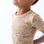The Second-Skin 2-Piece Short Sleeve Pajama | Om Baby (Beige) by Raising Mama at Everetts Place