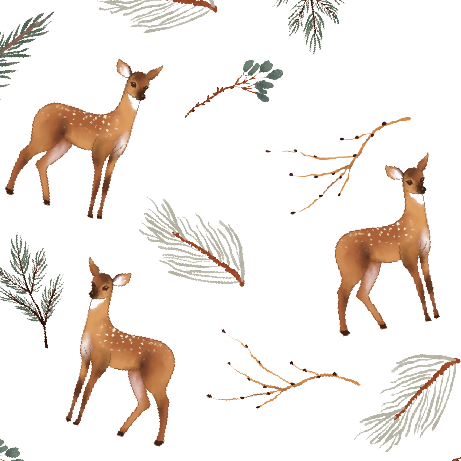 Organic Cotton Muslin Swaddle Blanket - Deer Print by LollyBanks