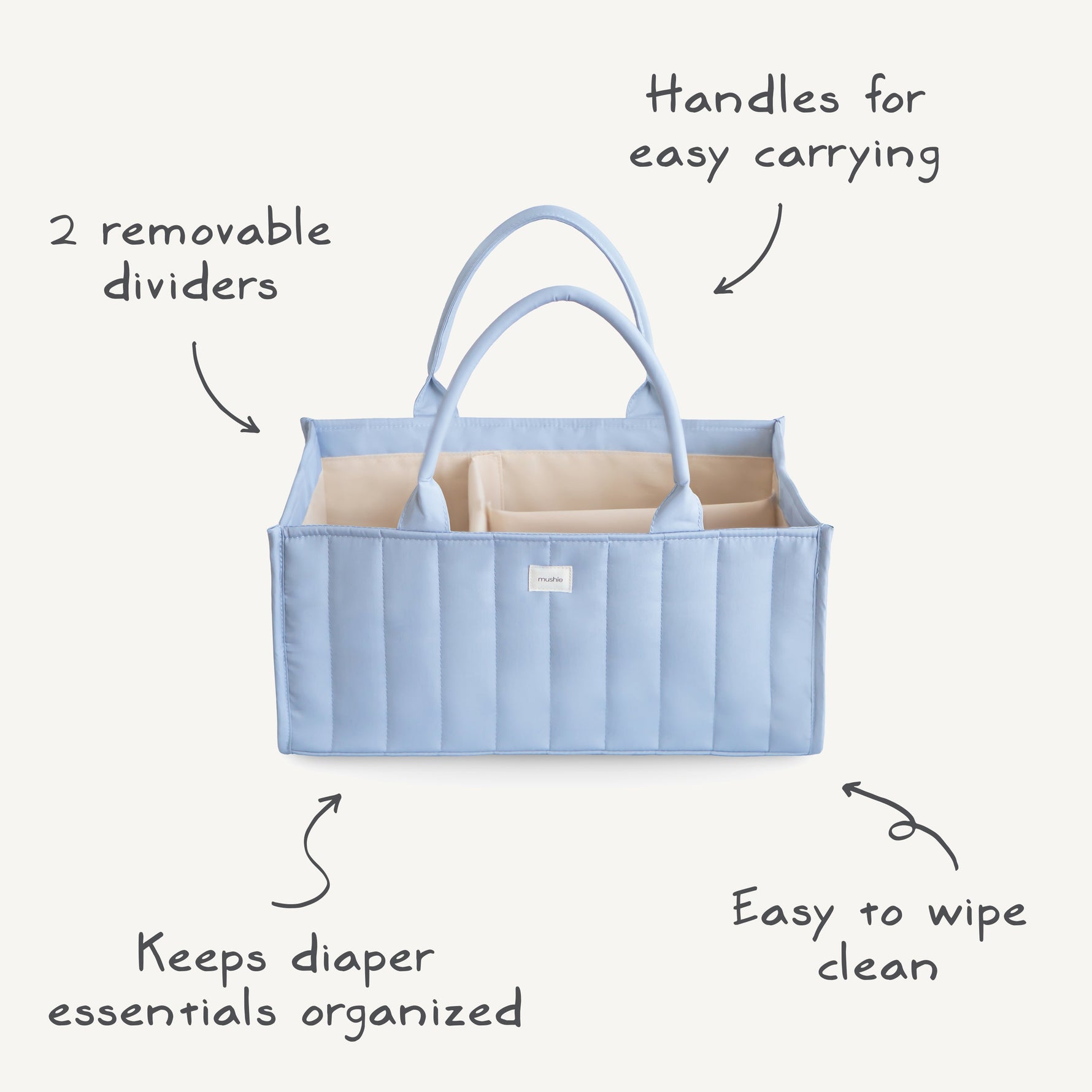 Versatile Quilted Diaper Caddy - Nursery Organizer by Mushie