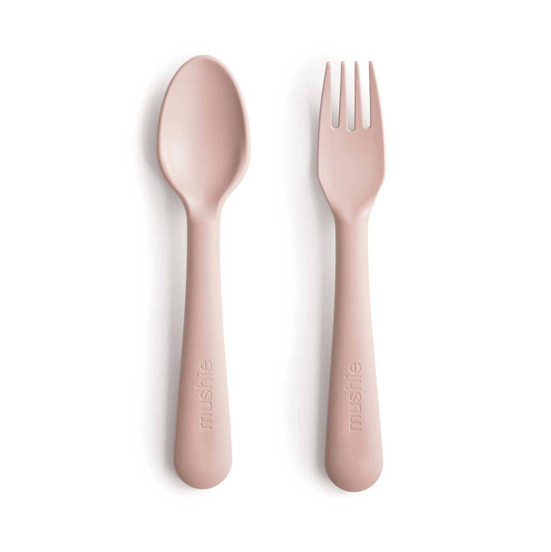 Mushie Dinnerware Fork and Spoon Set for Kids BPA Free Plastic Flatware Dishwasher Safe Made in Denmark - Home & Garden > Kitchen & Dining > Tableware > Flatware > Flatware Sets Dinnerware