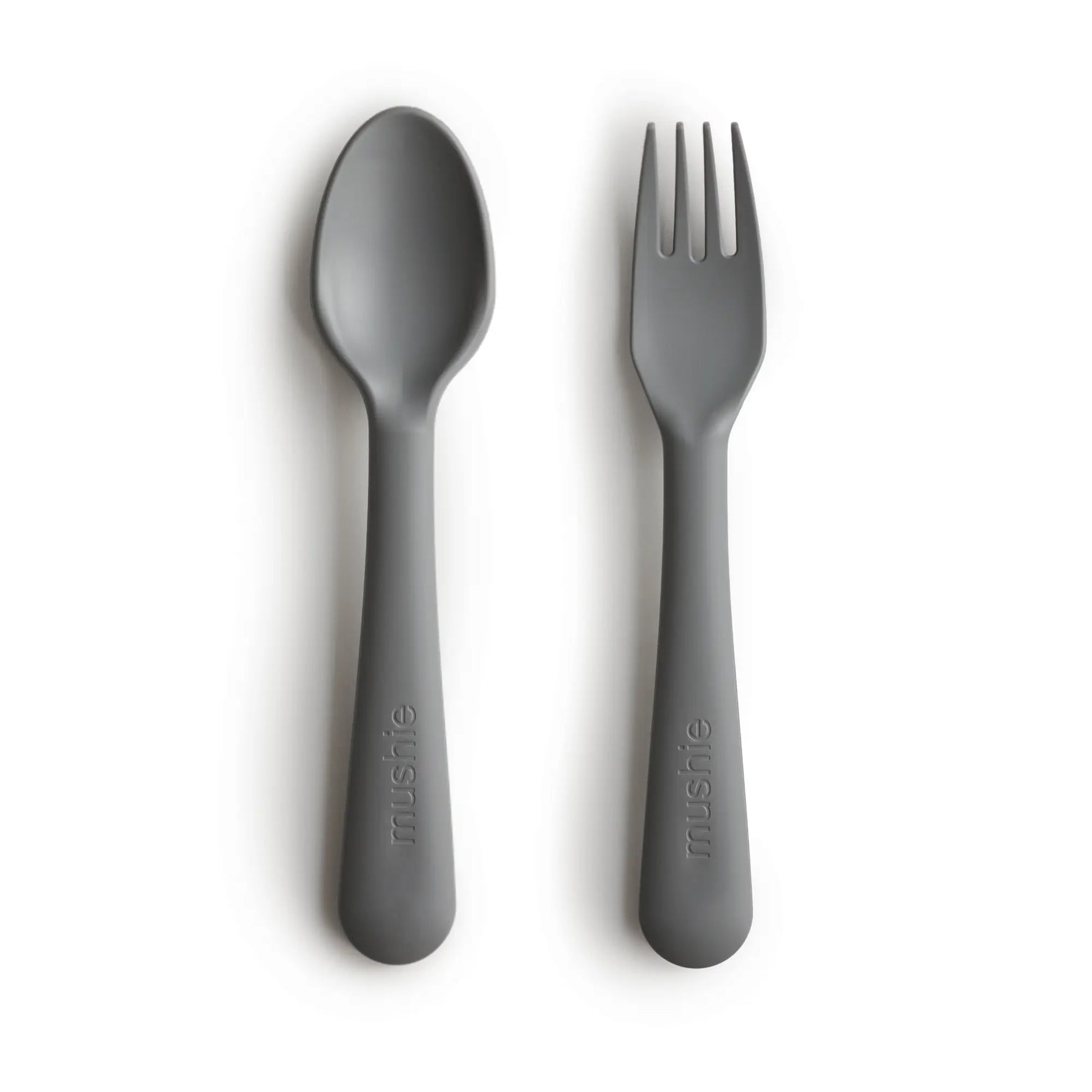 Mushie Dinnerware Fork and Spoon Set for Kids BPA Free Plastic Flatware Dishwasher Safe Made in Denmark - Home & Garden > Kitchen & Dining > Tableware > Flatware > Flatware Sets Dinnerware
