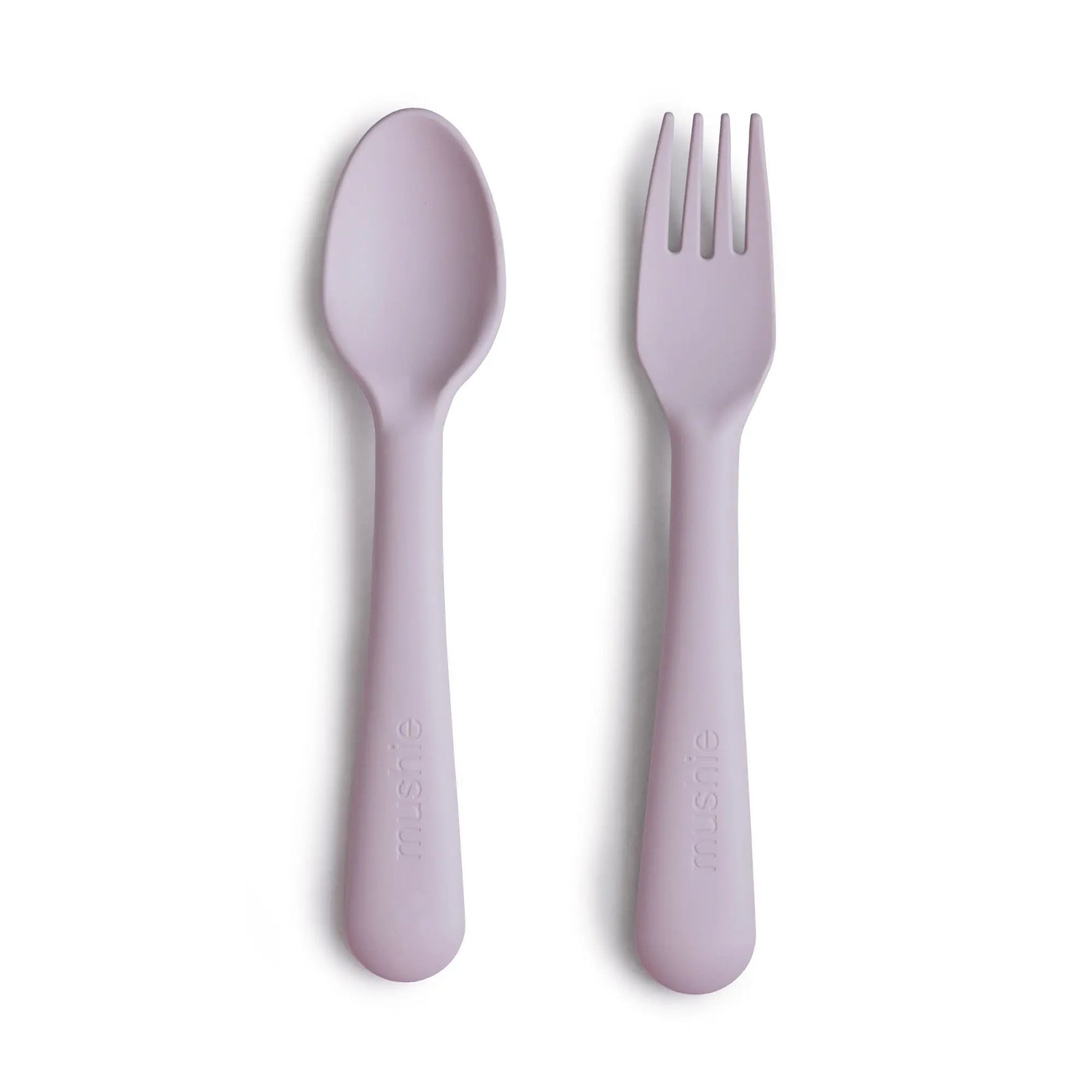 Mushie Dinnerware Fork and Spoon Set for Kids BPA Free Plastic Flatware Dishwasher Safe Made in Denmark - Home & Garden > Kitchen & Dining > Tableware > Flatware > Flatware Sets Dinnerware