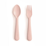 Mushie Dinnerware Fork and Spoon Set for Kids BPA Free Plastic Flatware Dishwasher Safe Made in Denmark - Home & Garden > Kitchen & Dining > Tableware > Flatware > Flatware Sets Dinnerware